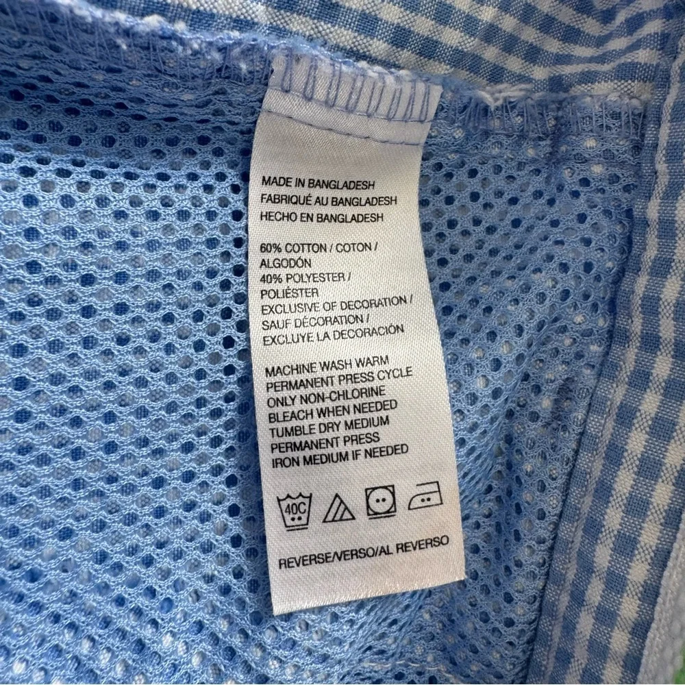 Izod Blue Checkered Flat Front Mens Golf Shorts‎ Size 34